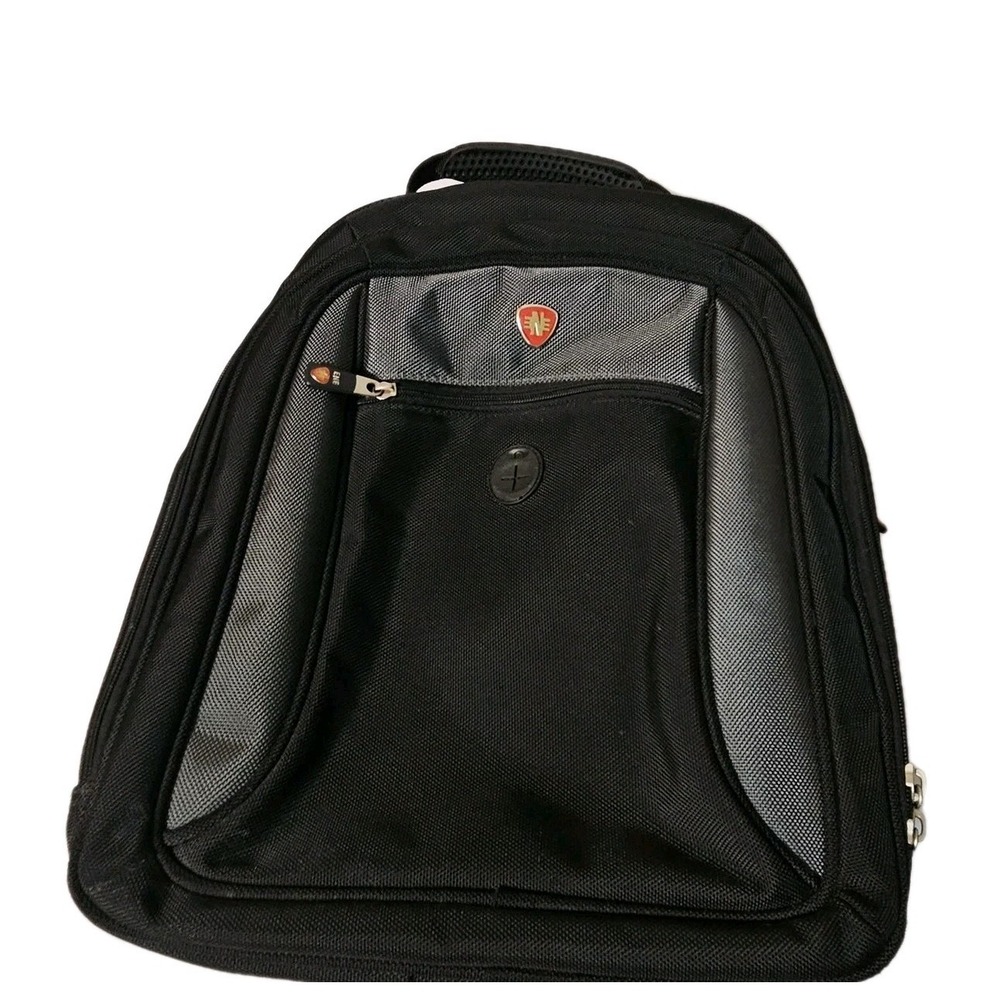 Swiss Gear Backpack Black Multi Pockets Laptop Travel Shock Absorbing Tech
